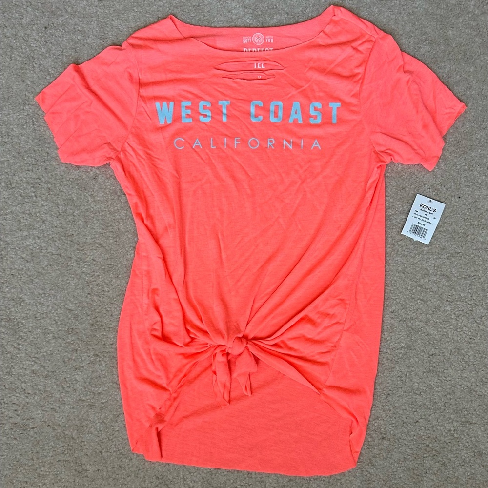 NWT SO perfect tee summer orange